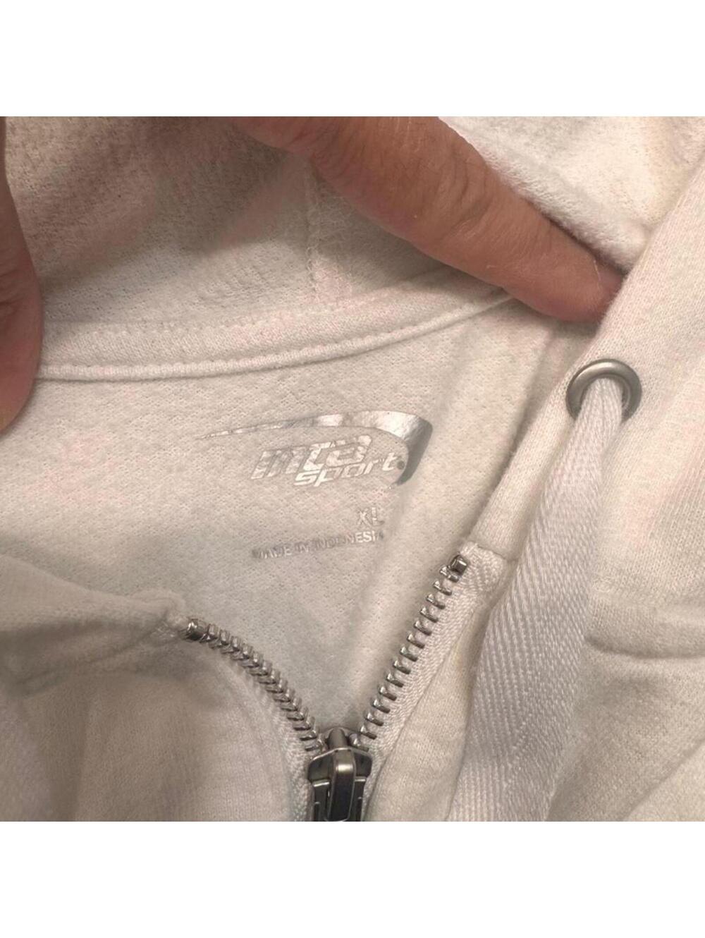 Women's Mta white zip up hoodie Size XL - Picture 3 of 3
